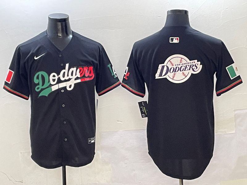Men Los Angeles Dodgers Blank Black Mexico Second generation Nike 2025 MLB Jersey style 25